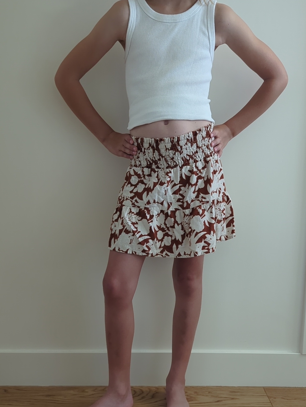 Cat & Jack Floral Mini Skirt in Brown and White